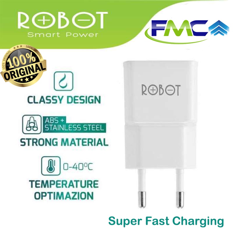 Charger Super Fast Charging Travel Adapter Robot Original Garansi Resmi Batok Kepala Cash HP Handphone 1 Port USB Lubang