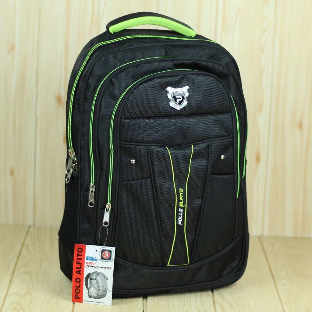 Promo Obral Ransel Gendong Polo Alfito Tas Laptop Sekolah SMP SMA Cowok Backpack Punggung Pria Keren Tas Kerja Ransel Murah Bahan Dolby Tebal Sekolah Punggung Pria Keren Ransel