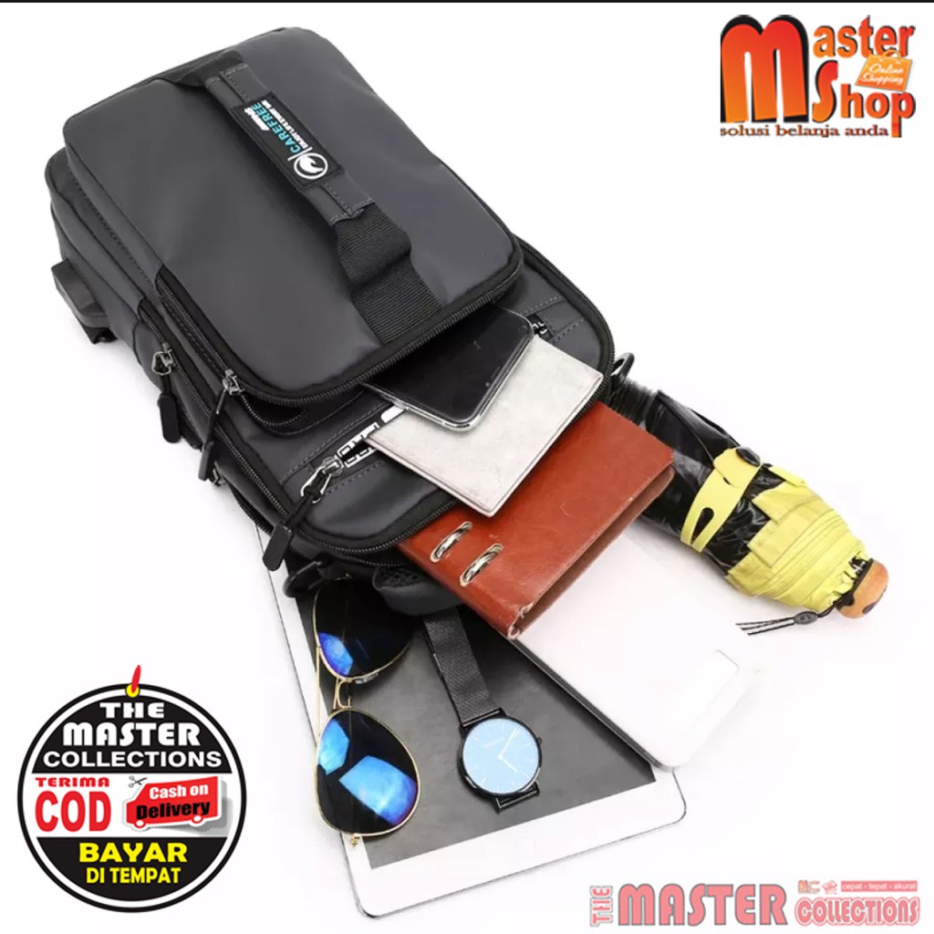 Tas Waistbag Pria Import  / Tas Selempang / Sling Bag / Tas Multifungsi Ransel dan Selempang