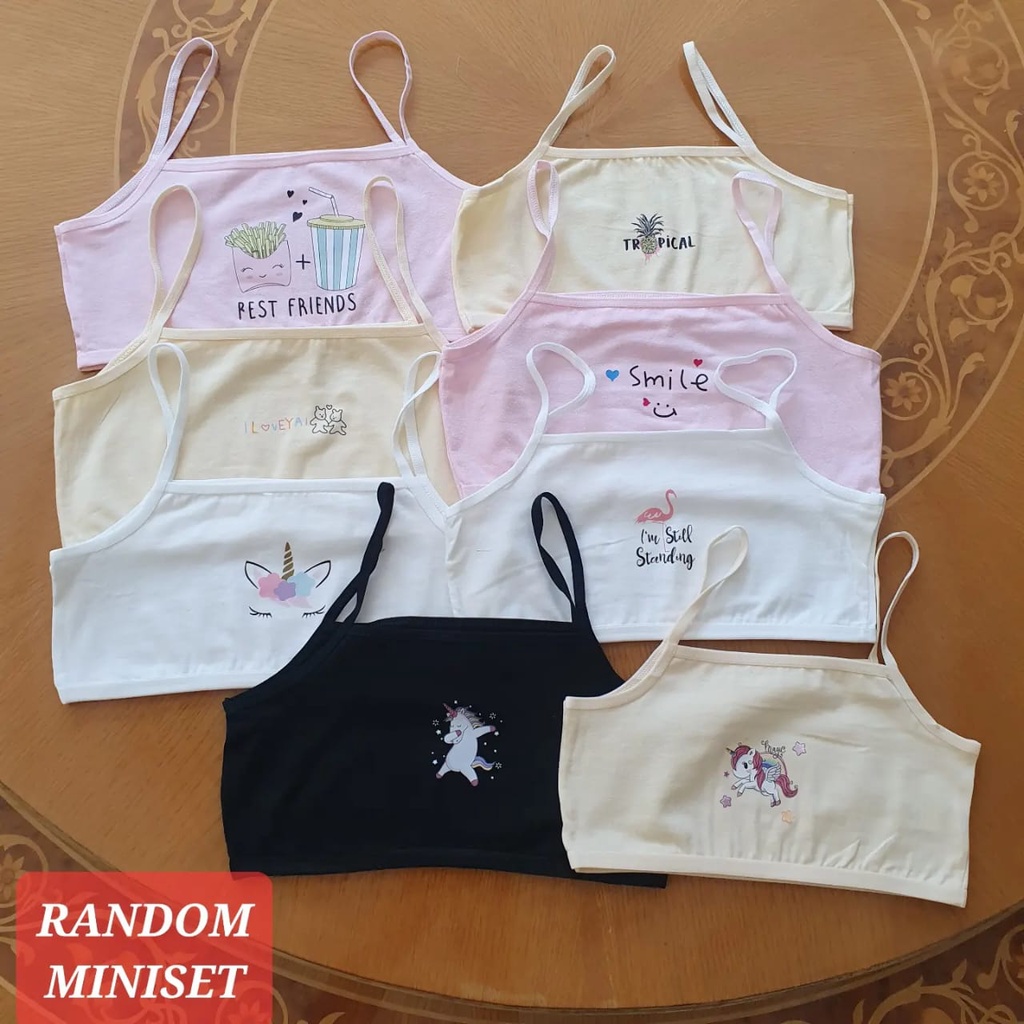 RANDOM MINISET PAKAIAN DALAM ANAK CEWEK SD SMP REMAJA MOTIF LUCU NOT SOREX KATUN IMPOR ADEM