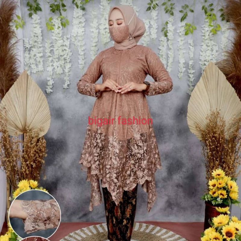 KEBAYA TUNIK MAURI MODERN/KEBAYA TUNIK JUBRAI  BUSUI FRIENDLY/KEBAYA BAHAN TULLE/KEBAYA PESTA by BA