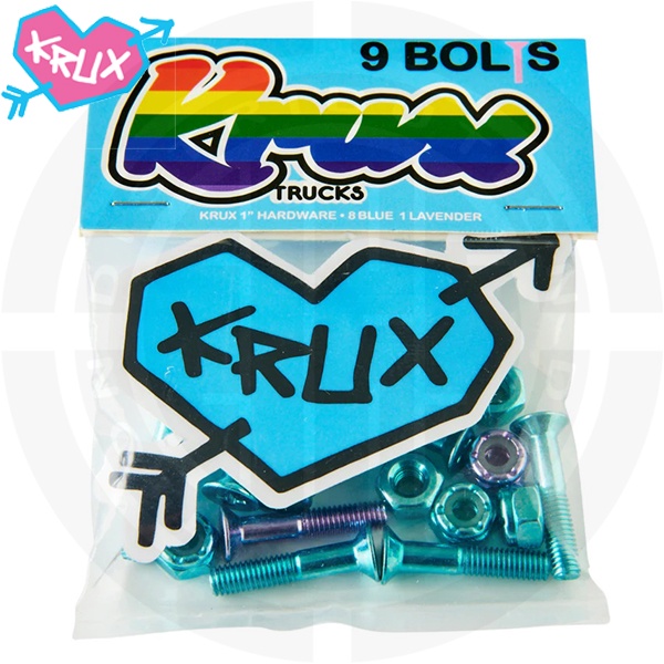 KRUX Krome 1in Phillips Hardware Skateboard Blue/Lavender (9 Bolts)