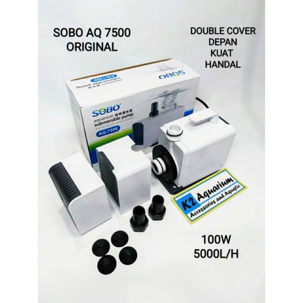 SOBO AQ 7500 Pompa Filter 5000 L/H 100watt Celup kolam ikan koi hidroponik bukan 107