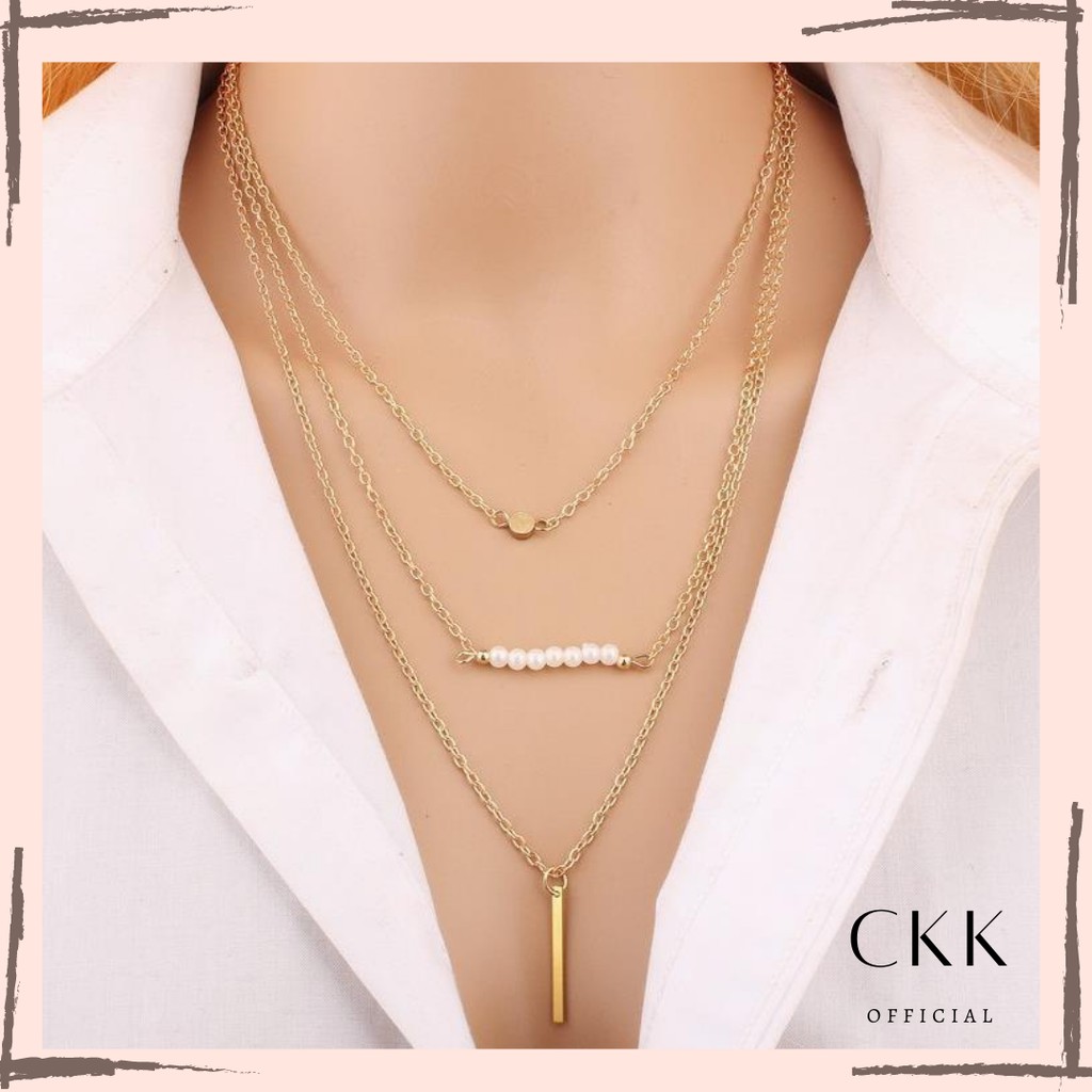 ➰CKK➰ KALUNG TINGKAT3 FA43 ACCESSORIES WANITA IMPORT