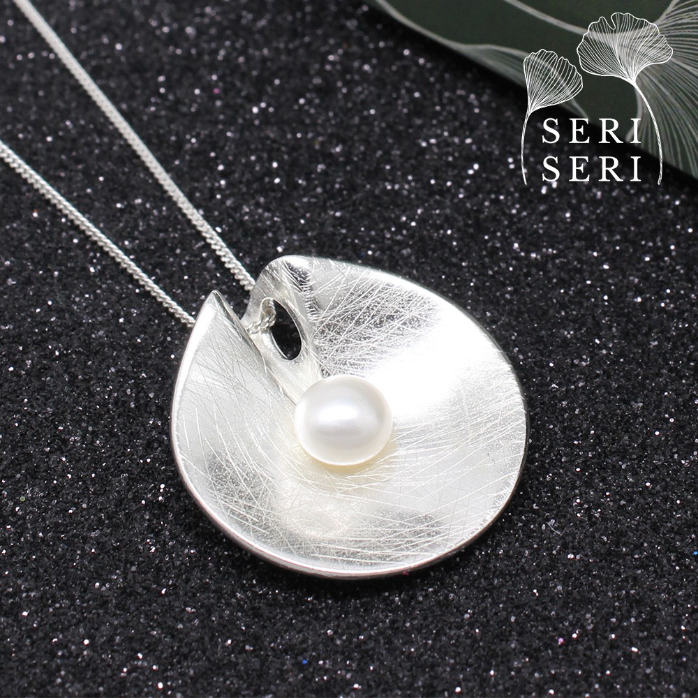 SERI SERI Kalung Wanita Perak 925 Asli Shell Pearl Sterling Silver Necklace Mutiara