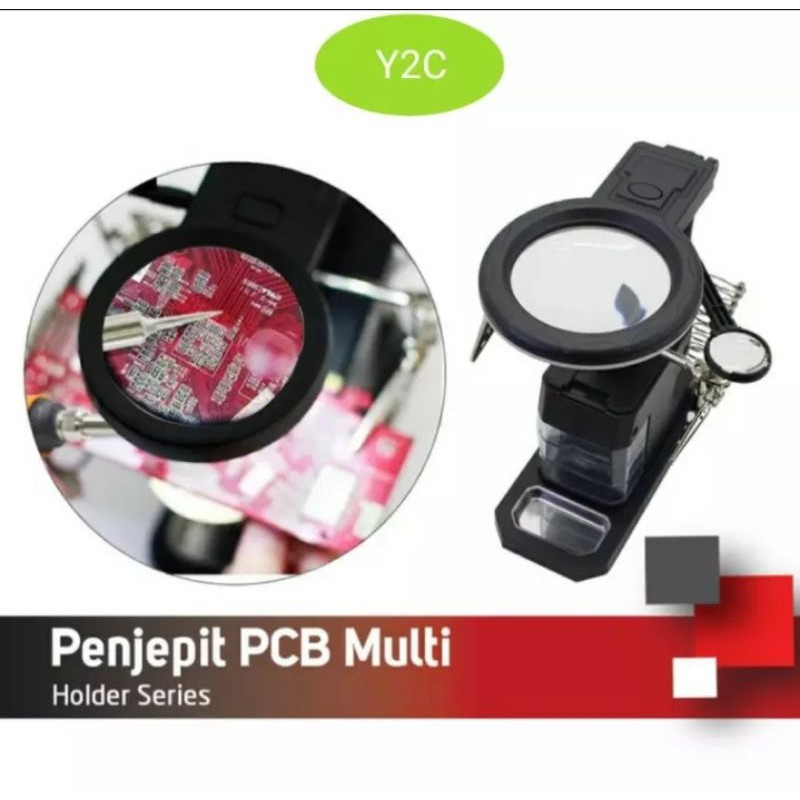 PENJEPIT PCB DENGAN KACA PEMBESAR DAN DUDUKAN SOLDER / LAMPU LED CELLKIT TE 803 / ALAT SERVIS HP