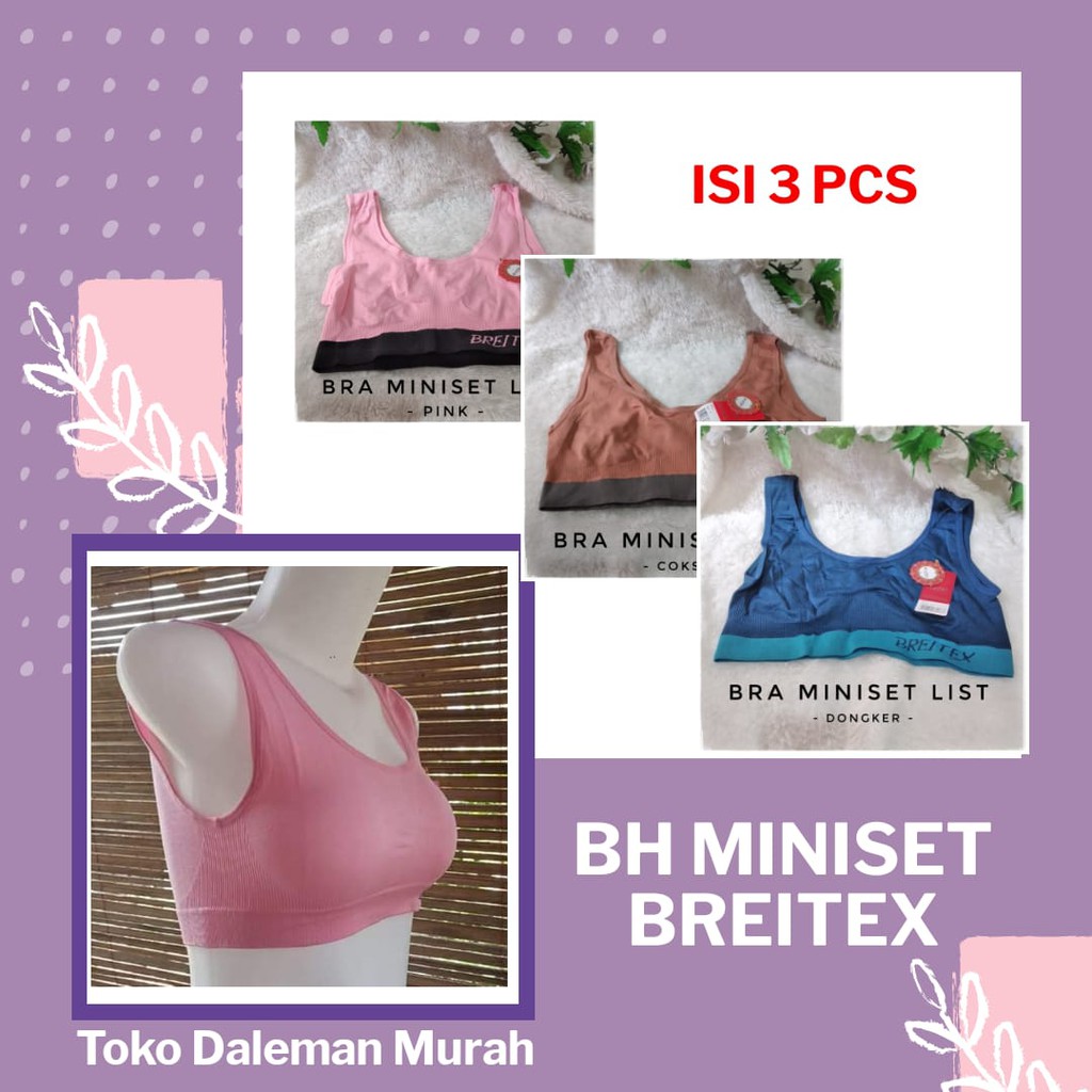 (TOKO DALEMAN MURAH) 3 PCS BREITEX BRA WANITA - BH SPORTY - BRA OLAHRAGA - BH INSTAN - BH MINISET