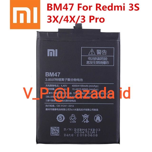 XIAOMI REDMI 4X - Baterai Battery Batre Batrei Batere Xiao Mi Redmi 3 - Redmi 3S - Redmi 3 Pro