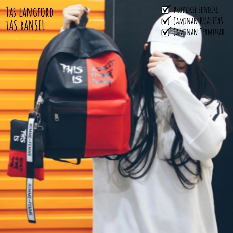 Tas Ransel Wanita - Tas Sekolah Kerja Kuliah Multifungsi Stylish Backpack Punggung Bahu Model Terbaru Bagus Kekinian Termurah Kualitas Premium Simple Elegan Casual Import Lokal Original Korea Unisex Remaja Dewasa Perempuan Cewek