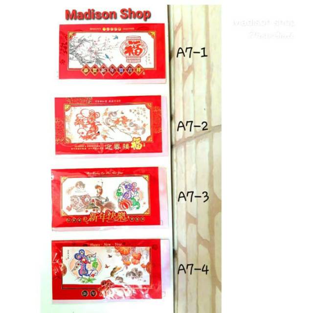 Kartu Ucapan Imlek Merah Fu Hoki Kado Bingkisan Parcel Imlek Sincia