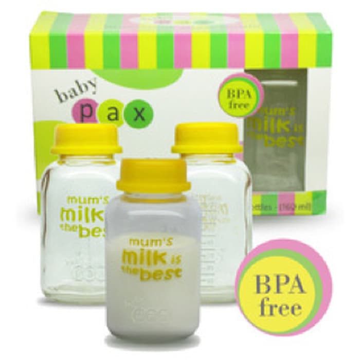 Baby Pax Breast Milk Glass Bottle 150ml - 3 Pcs / Botol Asi