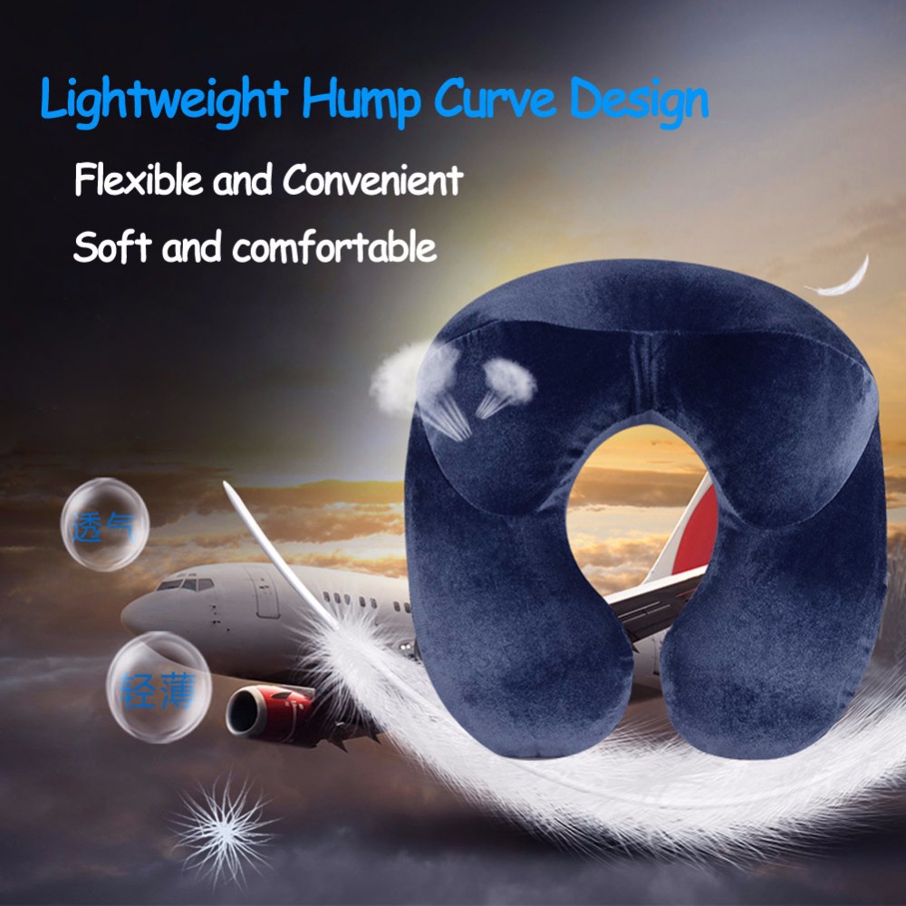 Flashmart Bantal Leher U-Shape Inflatable Travel Neck Pillow