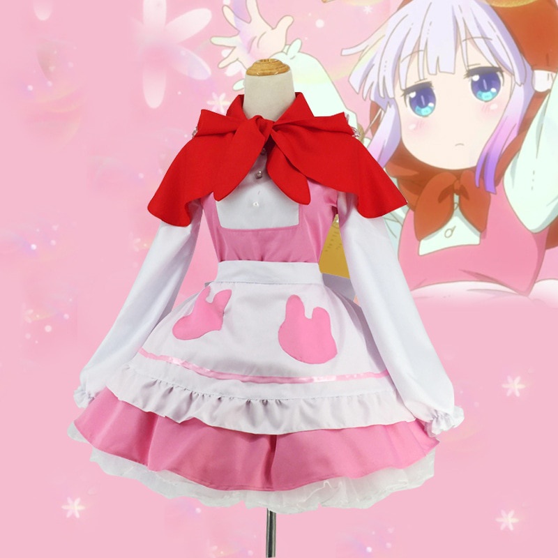 PREORDER Cute Anime Miss Kobayashi Dragon Maid Kamui Kanna Apron Dress Uniform Meidofuku Outfit Shir