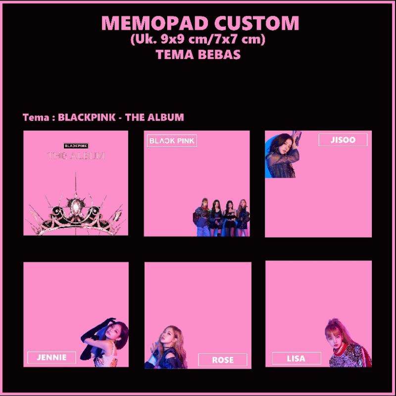 

{BISA CUSTOM} BLACKPINK MEMOPAD/MEMO SHEET note pengingat dan catatan CUSTOM (BACA DESKRIPSI)