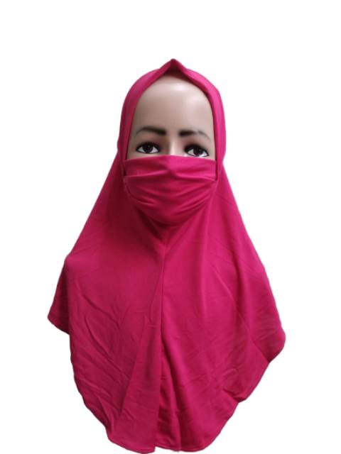 Jilbab Nikob Corona Kerudung Cadar Hijab Anti Corona Masker 2 in 1 Anak Bayi J14