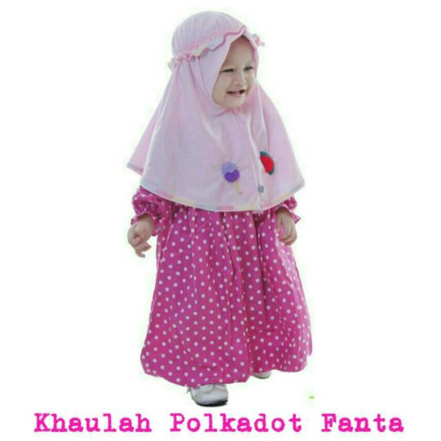 Gamis anak polkadot/Gamis warna fanta/Gamis anak lucu/Gamis anak Rifara