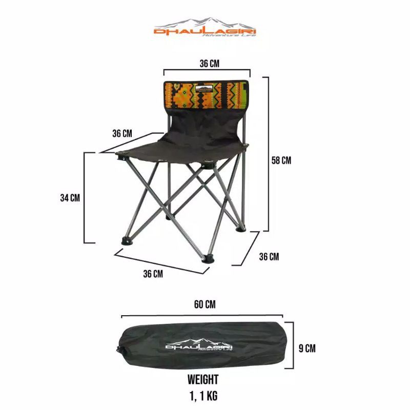 Folding Chair atau Kursi lipat etnik Dhaulagiri