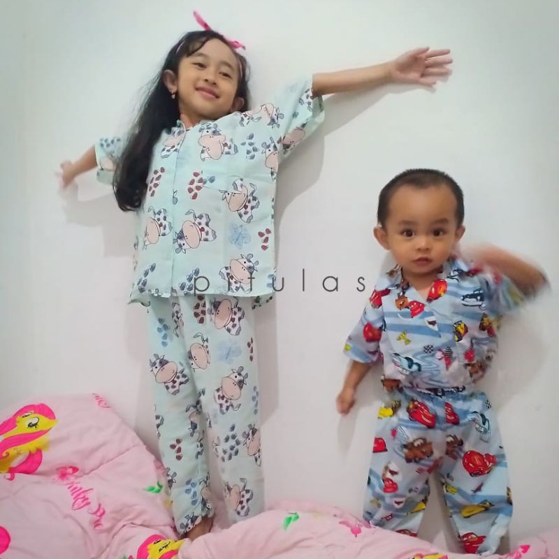 BAJU TIDUR PIYAMA ANAK UK L 5-6 tahun