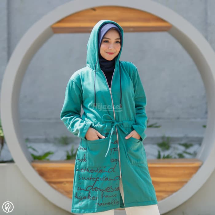 JAKET WANITA MUSLIMAH HIJACKET® URBANASHION ORIGINAL JAKET HIJABER NO.1 DI INDONESIA-TURQUOISE