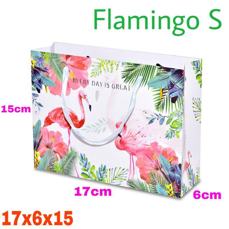 

Paperbag Pembelian kelipatan 10 pcs Paperbag Kado tas Kertas goodie Bag Gift Bag Flaminggo ukuran S,M,L