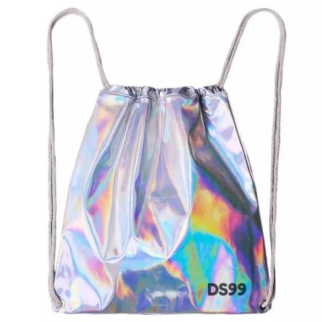 Promo Tas ransel serut wanita bahan hologram stringbag hologram stringbag kpop taswanita tas sekolah