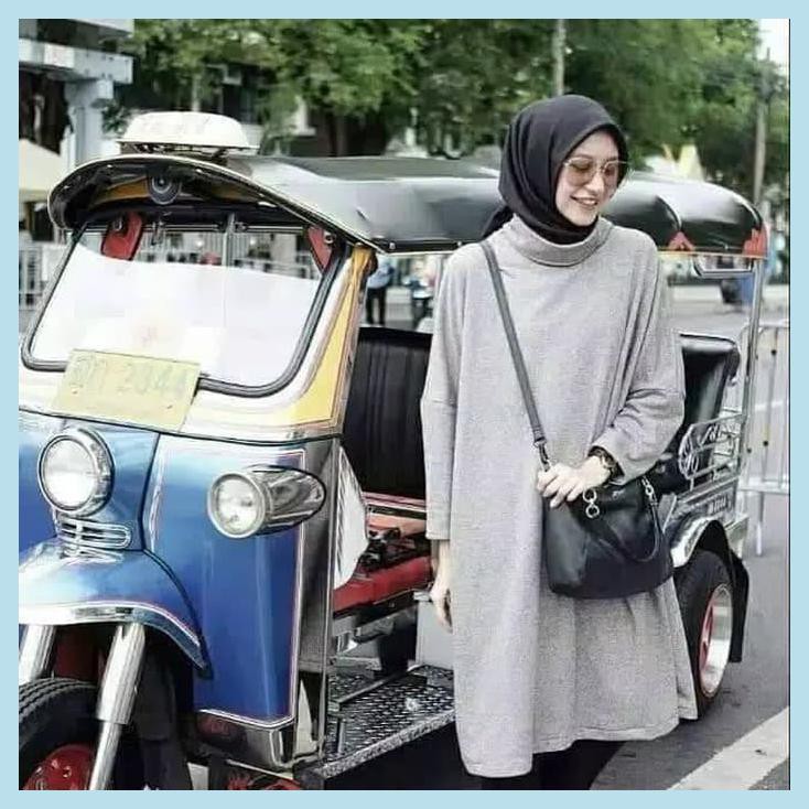 DRESS SABYAN ART KERAH TINGGI POLOS