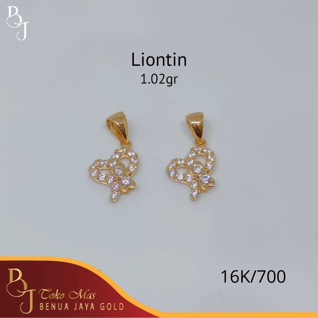 Liontin Love Fashion Mata Putih Emas 16K/700
