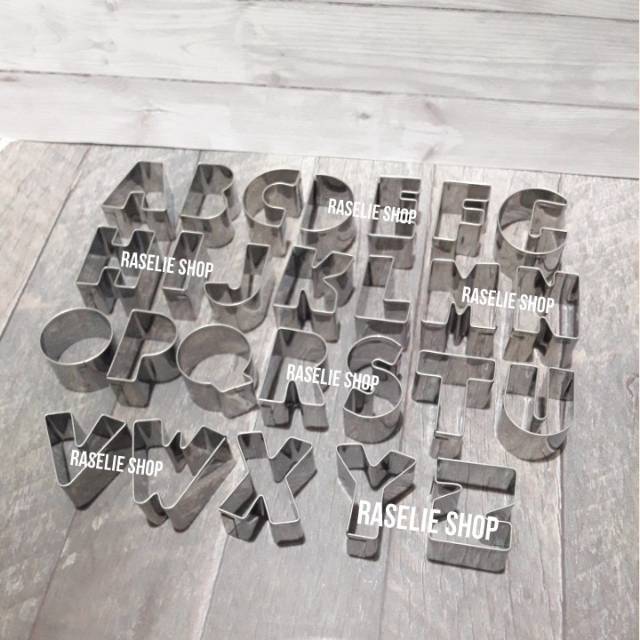 Cetakan Alphabet Huruf Abjad A-Z Cookie Cutter Fondant Nugget Stainless