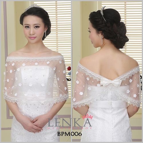 [PRODUK FAVORIT] AKSESORIS BOLERO LACE PESTA PENGANTIN PUTIH WANITA BPM006