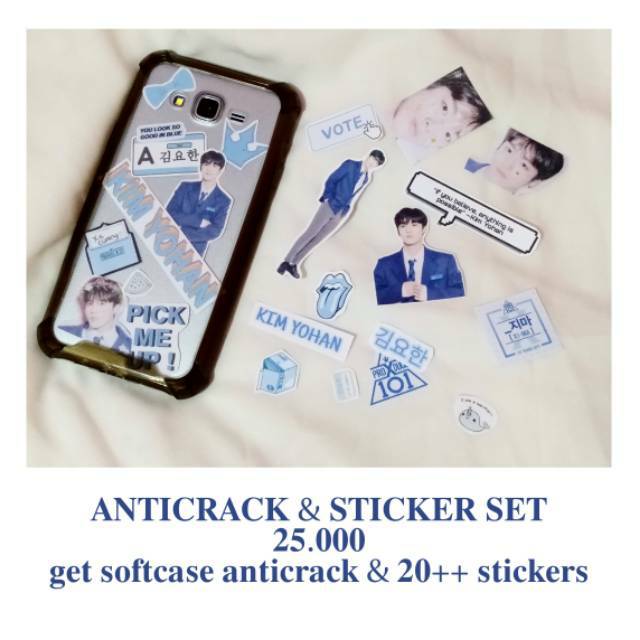 

CASE ANTICRACK + STICKER SET TUMBLR CUSTOM READ DESKRIPSI KIM YOHAN PRODUCE X 101