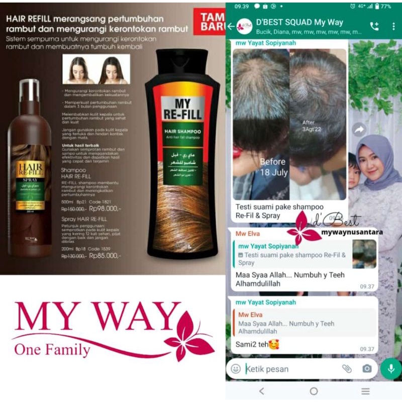 MY WAY  MY REFILL Shampo My Refill MY WAY // Hair spray My Refill MY WAY/Hair serum My Refill MY WAY  penumbuh rambut