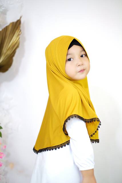 Jilbab Keisha Couple | Arsyilakids | Khimar Anak Khimar Renda Jilbab Anak Kaos Jilbab Renda