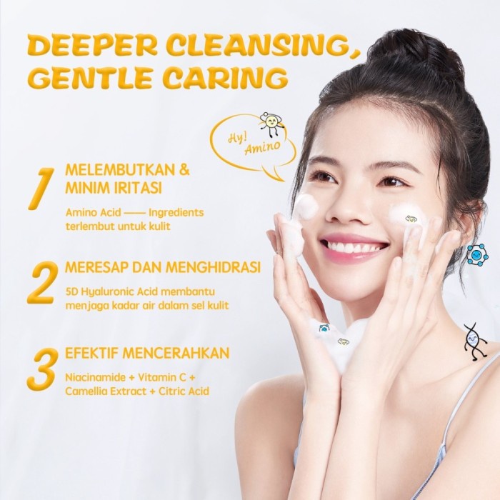 YOU Hy! Amino Brightening Facial Wash - Sabun Cuci Muka Pencerah Wajah