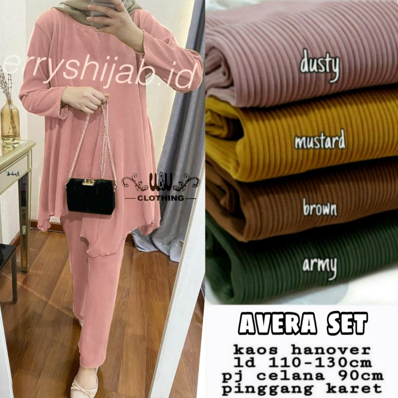 avera setelan tunik jumbo bahan kaos hanover import tebal. Setcel remaja kekinian original by w&w