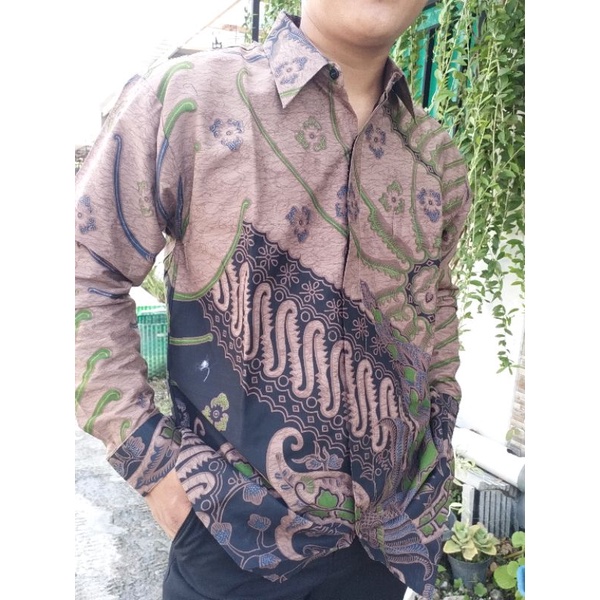 batik hijau LINTANG kemeja batik pria lengan panjang terbaru ORIGINAL BY SM BATIK