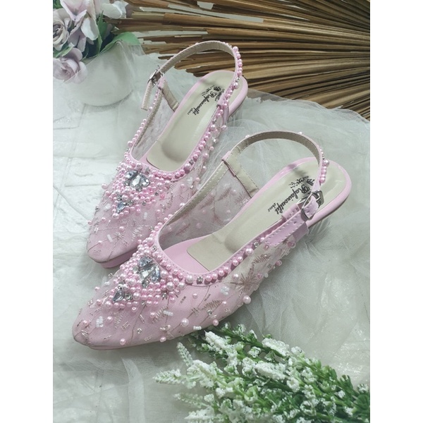 sepatu kiyarisa babypink 5cm kaca