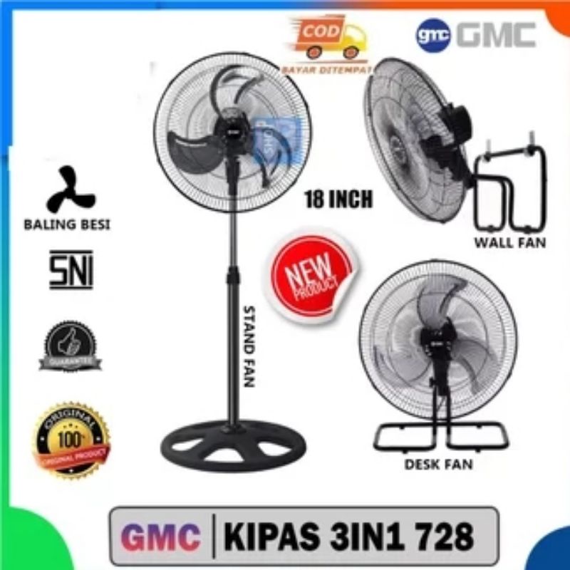 GMC BM 728 - Stand Fan Tornado 3 in1