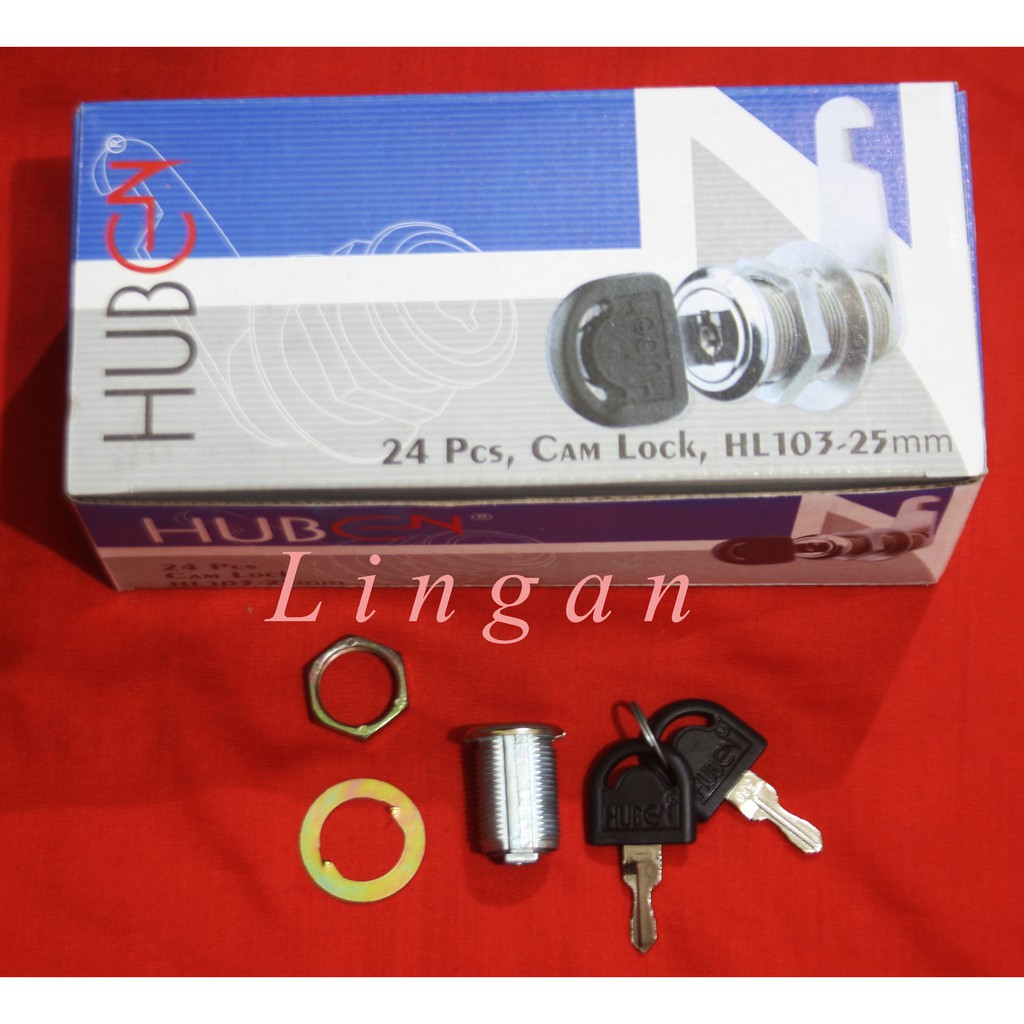 Kunci Camlock 25 mm /Kunci Kait/Kunci Locker/Lemari / Box Panel / Box Motor merk Huben HL 103-25mm