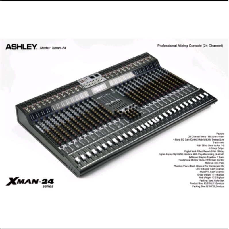mixer Ashley xman 24 series original mixer 24 channel 6aux