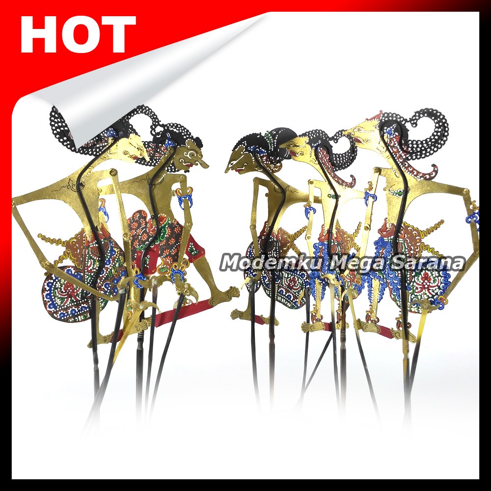 Miniatur Wayang Kulit Mini Super Halus 20 cm - Pendawa Lima