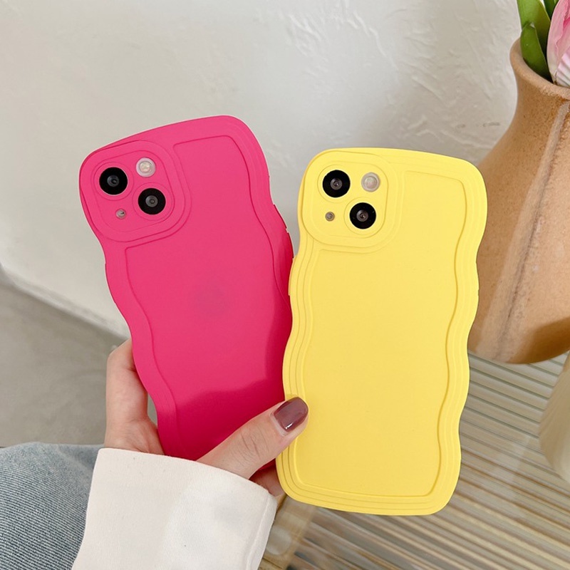 Soft Case Matte Motif Ombak Merah Mawar Untuk iPhone 6 6S 7 8 Plus X XR XS Max 11 12 13 14 Pro Max