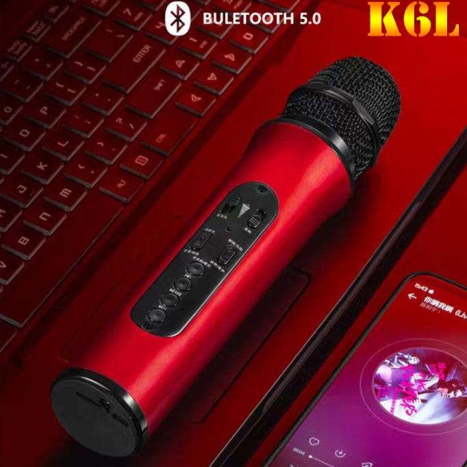 Mic K6L Wireless Bluetooth Karaoke Player UHF Microphone Speaker KTV E