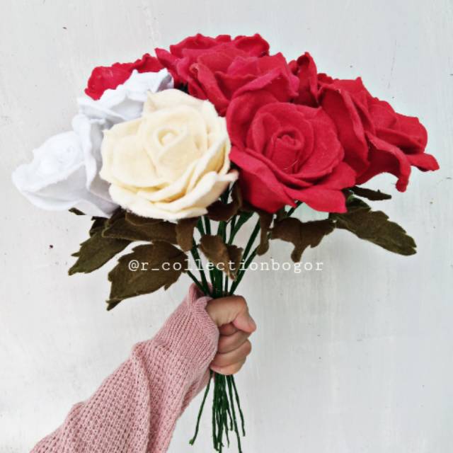 Ready Cod Terlaris Bunga Mawar Murah Rose Flower Bunga Kain Flanel Buket Wisuda Buket Lamaran