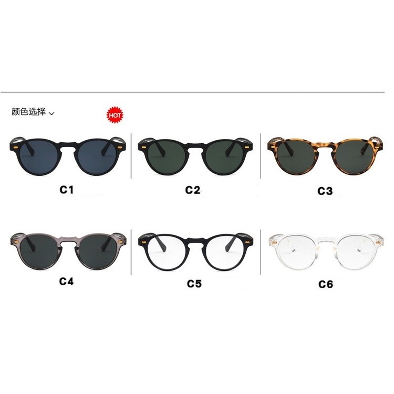 （YUZHU）COD Klasik Barat Putaran Retro Style Sunglasses Pria Kacamata Vintage Yang Berkualitas Tinggi