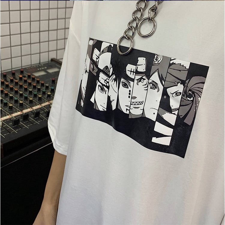 BRIGO Kaos Oversize Naruto Gradasi Cool Black white Anime II Kaos Oversize Print DTF II Kaos Jumbo Size Pria &amp; Wanita