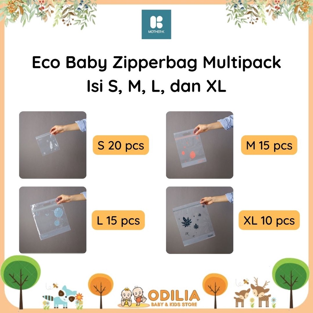 Mother-K Eco Zipperbag Multipack - Kantong Plastik Zip Lock