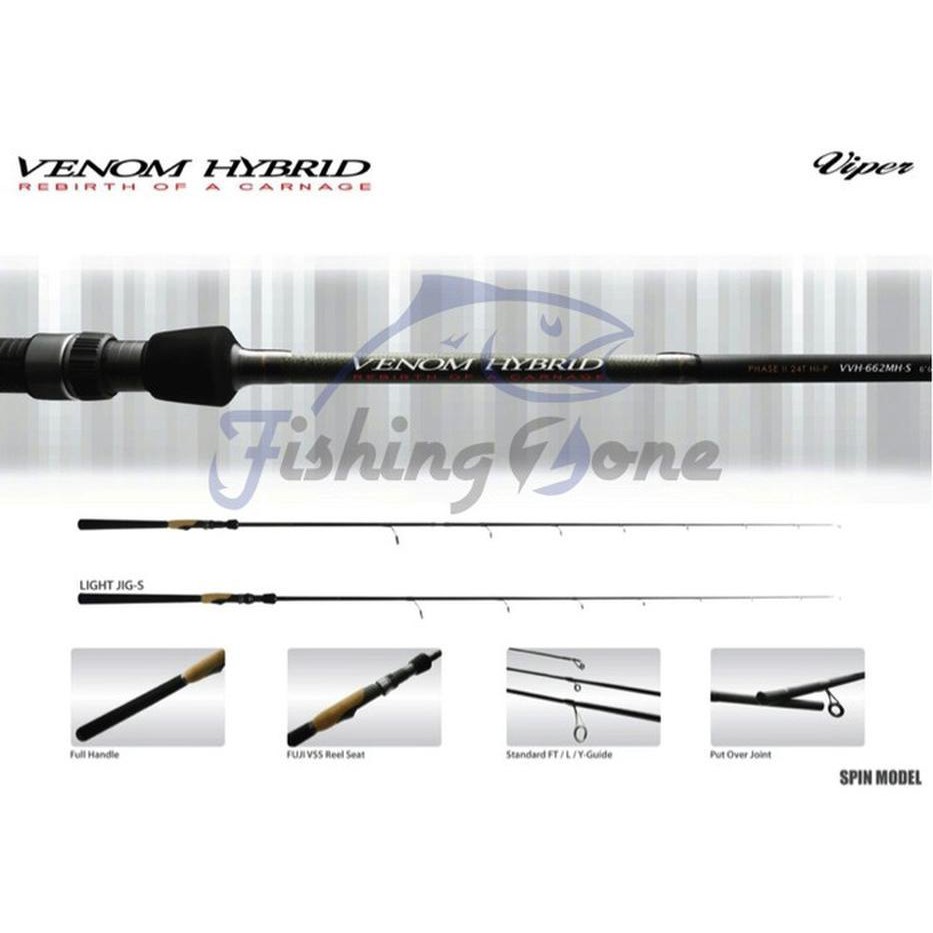 alat pancing mantul habis Viper VENOM HYBRID Spinning Rod VVH 602M-S - 8-17LB