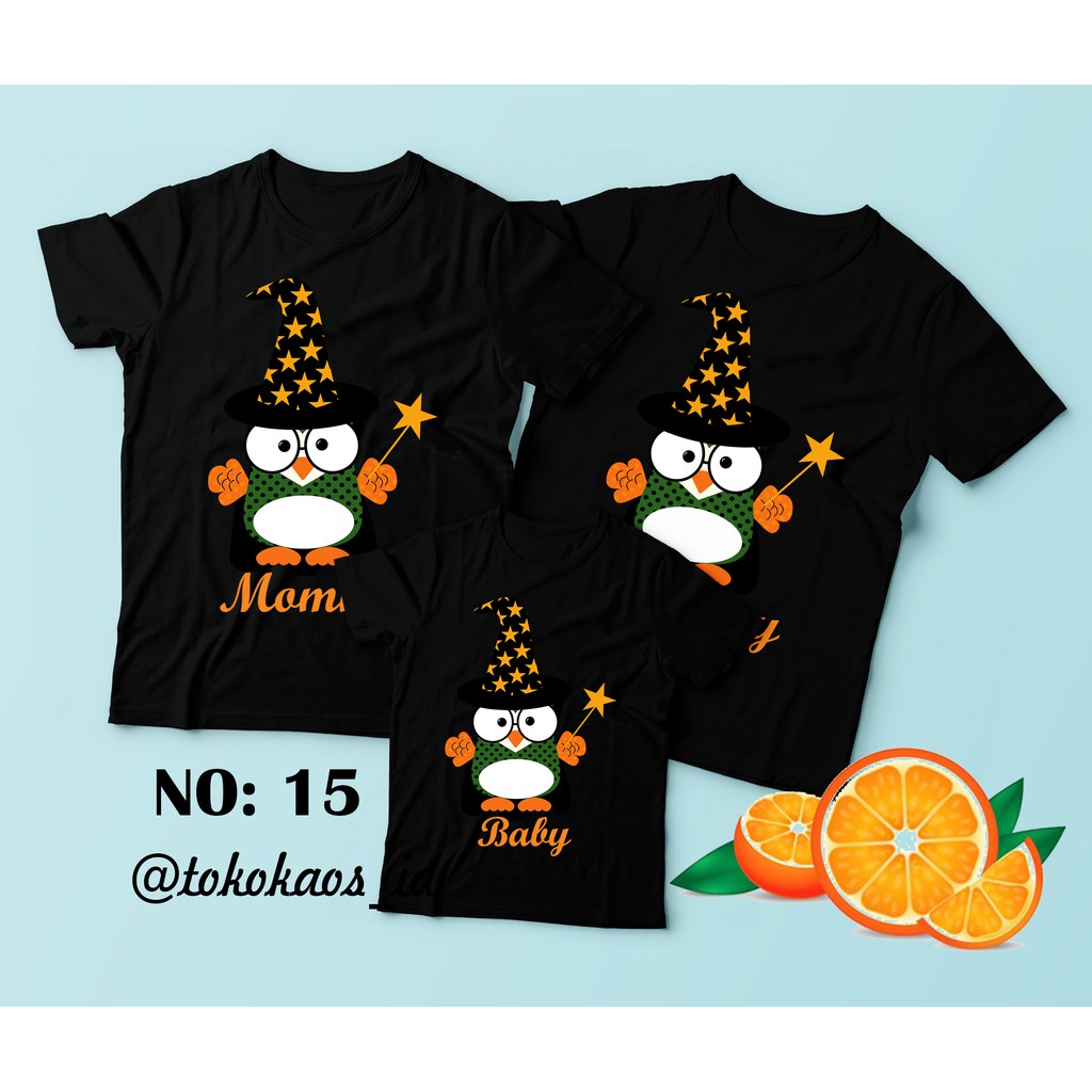 kaos halloween anak dan dewasa / ultah / birthday