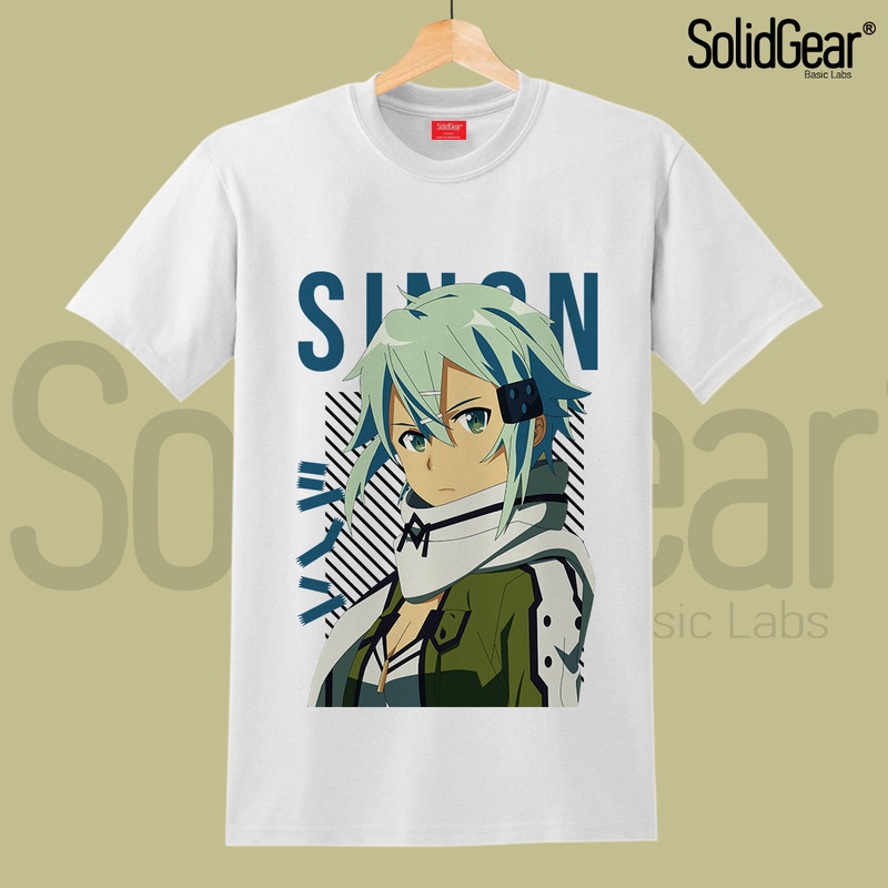 Kaos Distro Bahan Katun Motif Anime Sinon Sword Art Online