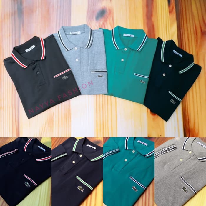 Polo Shirt Lacoste Original Import - Hitam
